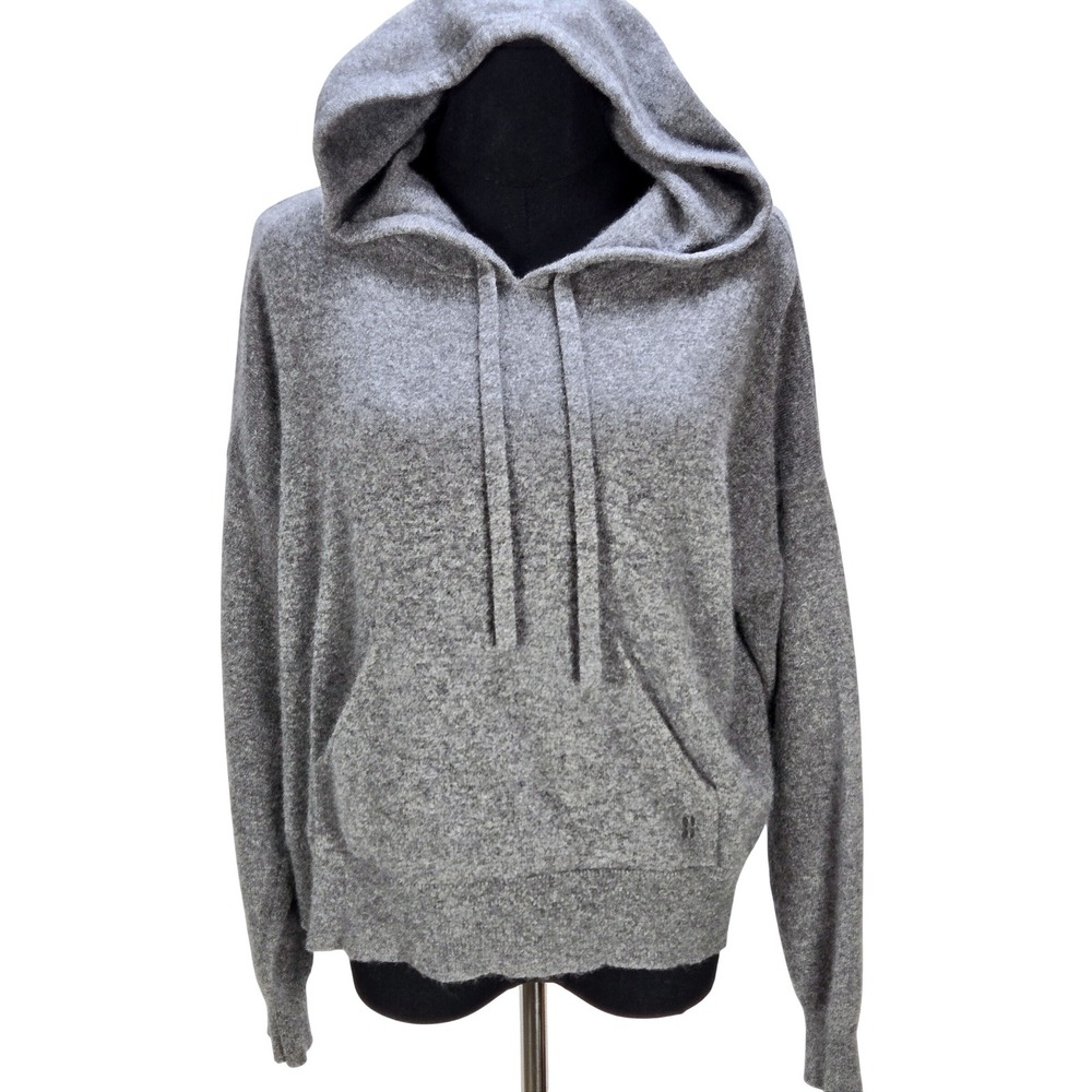 Women's Sweaty Betty Small Grey 100% Cashmere Hooded Sweater Loungewear Luxe